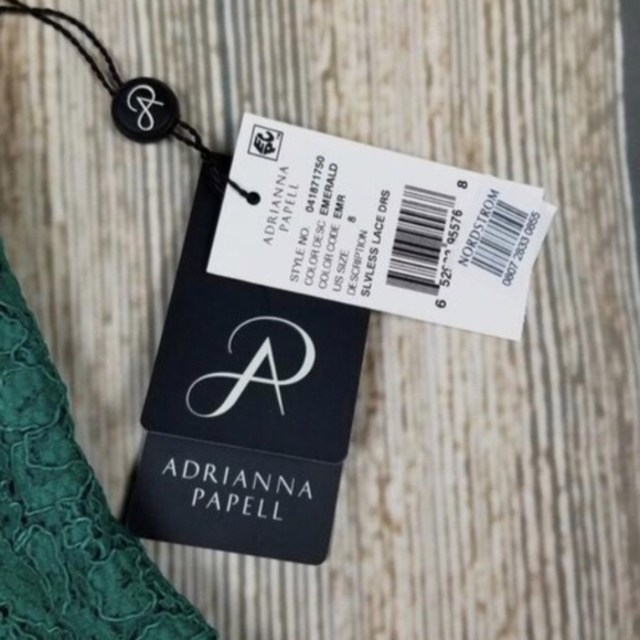 Adrianna Papell Emerald Boatneck Lace Sheath Dress - Picture 5 of 8